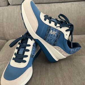 Michael Kors Blue and Cream Sneakers